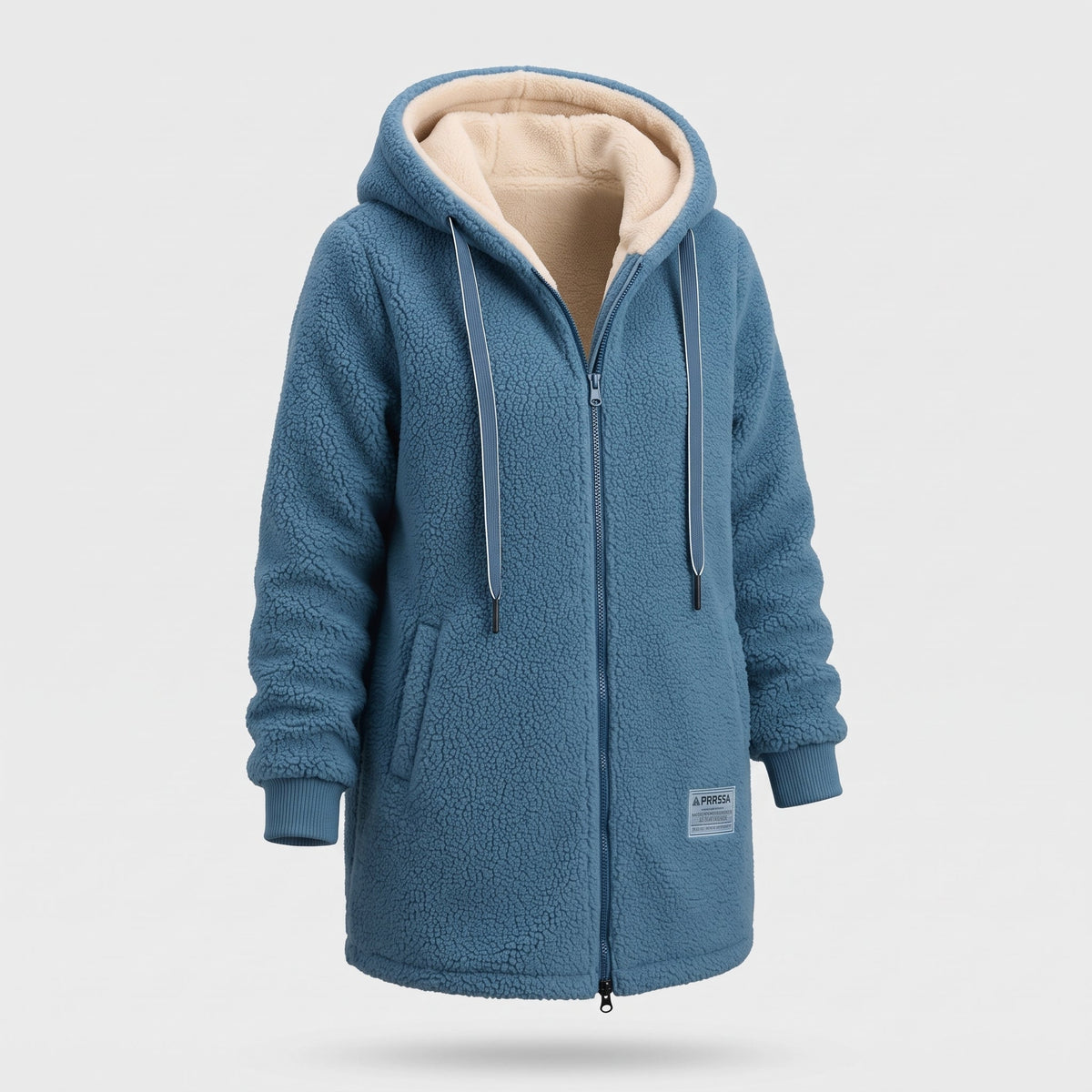 Women's Hooded Teddy Jacket with Zip Closure