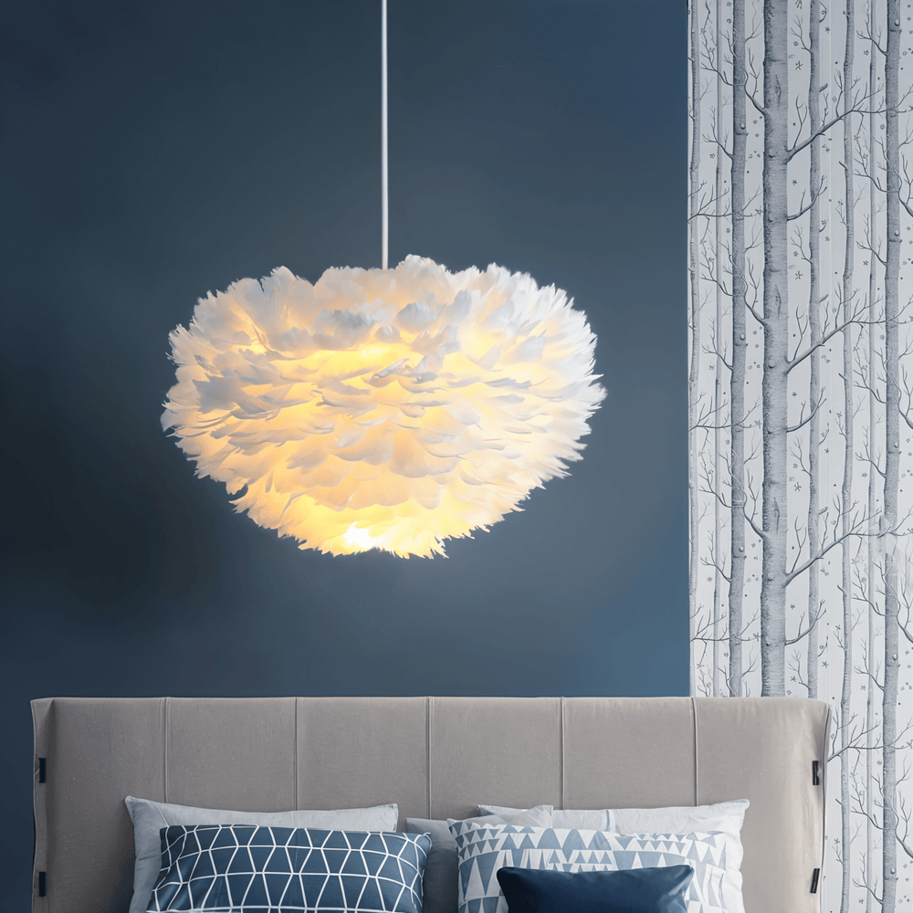 Feathered Sphere Pendant Lamp