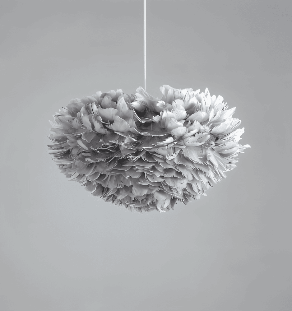 Feathered Sphere Pendant Lamp