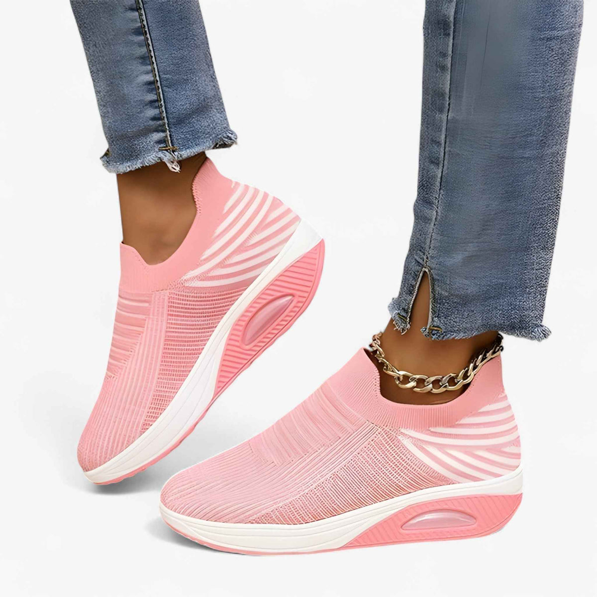 Women's Denim Slip-On Sneakers - Casual and Comfortable