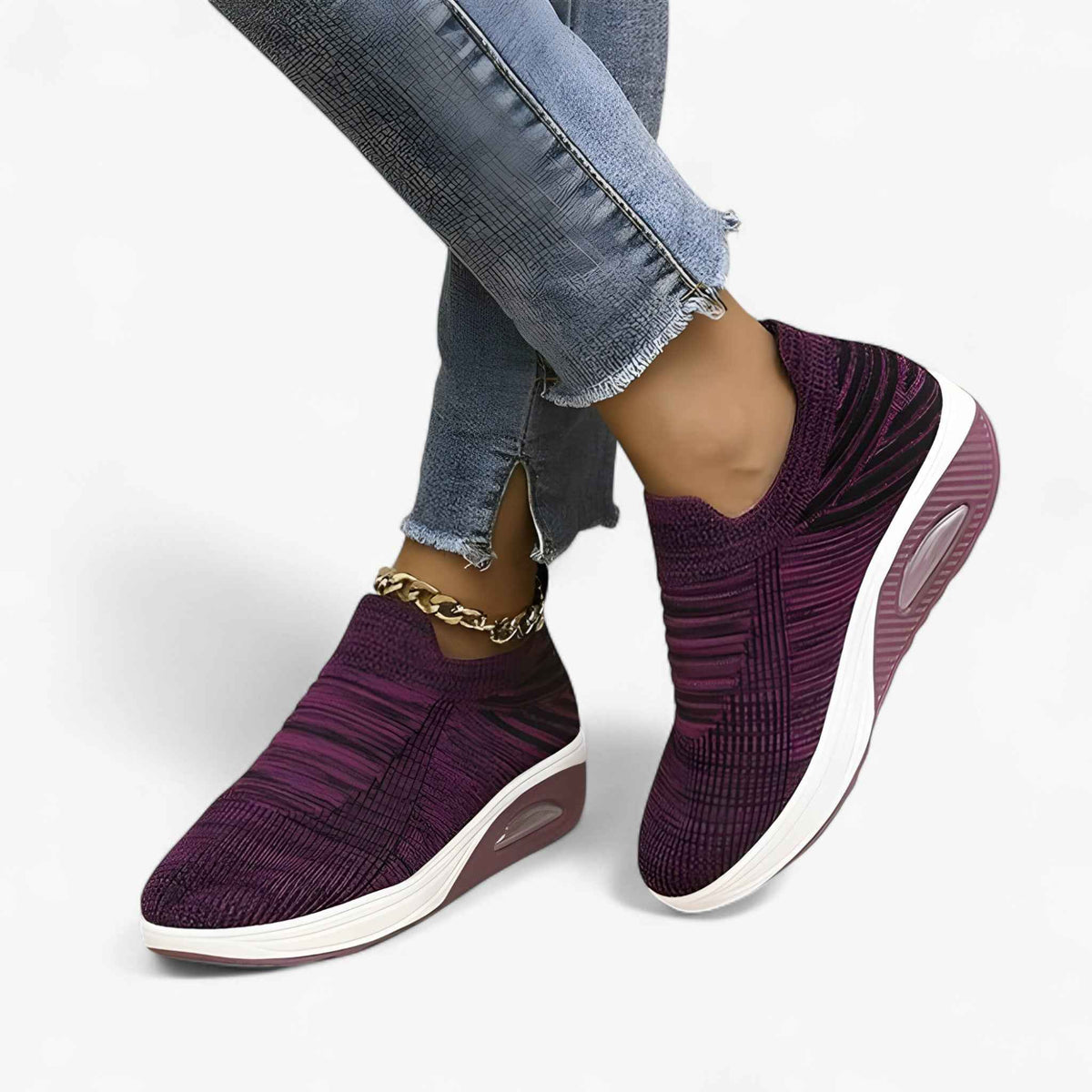 Women's Denim Slip-On Sneakers - Casual and Comfortable
