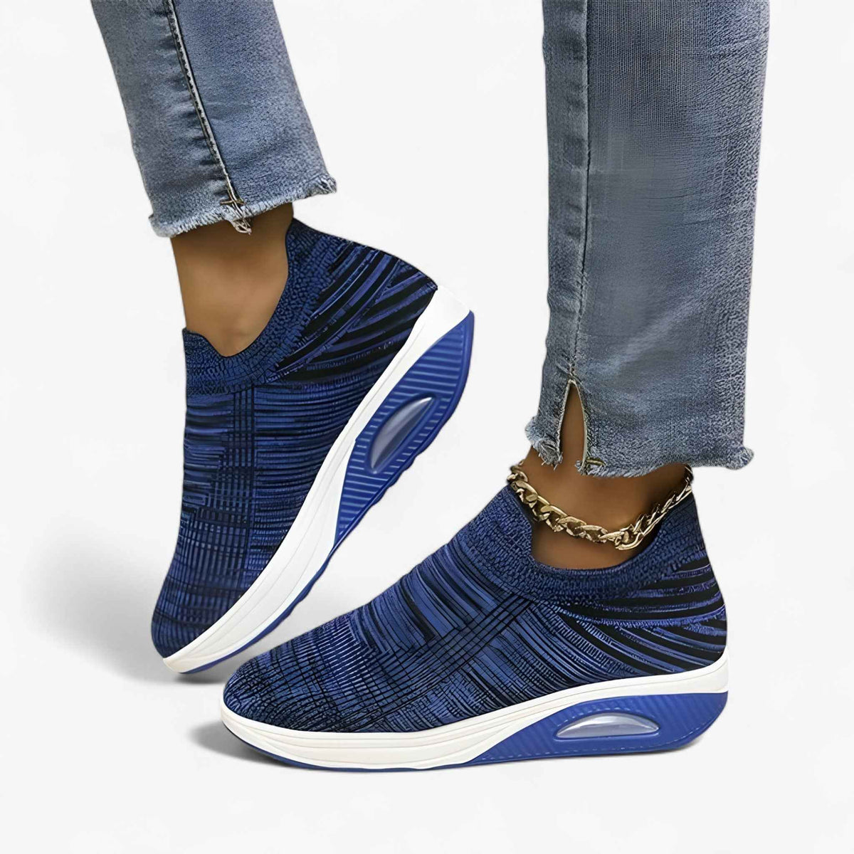 Women's Denim Slip-On Sneakers - Casual and Comfortable