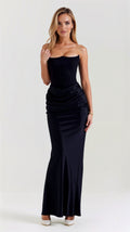 Women's Elegant Column Maxi Dress - Wedding Guest Style
