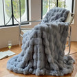 Bubble Fleece Throw Blanket - Plush Soft Couch Blanket