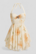 Floral Chiffon Mini Dress for Women