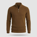 Men's Half-Zip Turtleneck Sweater - Warm Knit, Regular Fit
