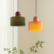 Colored Glass Bauhaus Pendant Lamp - Retro Statement Piece