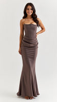 Women's Elegant Column Maxi Dress - Wedding Guest Style