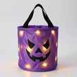 Coș LED pentru bomboane, în formă de dovleac, cu mâner, pentru Halloween
