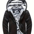 Giacca da uomo calda in pile con cappuccio e design colorblock