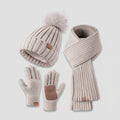 3-in-1 Winter Set - Knit Hat, Scarf, and Touchscreen Gloves