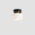 Bauhaus Geometric Alabaster Semi-Flush Ceiling Light Drum
