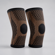2-Piece Copper Fiber Compression Knee Sleeve Set with Anti-Slip Silicone Grip