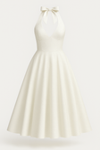 Elegant Midi Dress with Open Back Detail