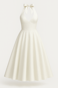 Elegant Midi Dress with Open Back Detail