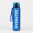 1L Reusable Sports Water Bottle with Time Markers and Flip-Top Lid