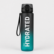 1L Reusable Sports Water Bottle with Time Markers and Flip-Top Lid