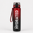 1L Reusable Sports Water Bottle with Time Markers and Flip-Top Lid