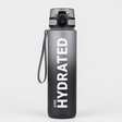 1L Reusable Sports Water Bottle with Time Markers and Flip-Top Lid