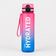 1L Reusable Sports Water Bottle with Time Markers and Flip-Top Lid