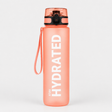 1L Reusable Sports Water Bottle with Time Markers and Flip-Top Lid