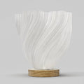 Organic Twisted Table Lamp - Sculptural Wood Base Ambient Light