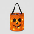 Coș LED pentru bomboane, în formă de dovleac, cu mâner, pentru Halloween