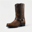 Men's Western Boots with Harness Strap and Metal Details