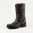 Men's Western Boots with Harness Strap and Metal Details