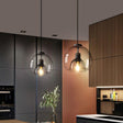 Smoke Glass Pendant Lamp - Hand-Blown Glass Design