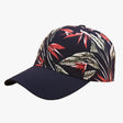 Cotton Baseball Cap with Leaf and Flower Print