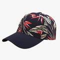 Cotton Baseball Cap with Leaf and Flower Print