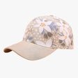 Cotton Baseball Cap with Leaf and Flower Print