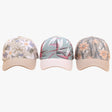 Cotton Baseball Cap with Leaf and Flower Print