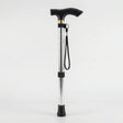 Foldable Aluminum Walking Stick with T-Handle and Wrist Strap
