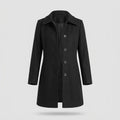 Women's Tailored Coat - Classic Collar with Button Closure