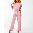 Women's Elegant Belted Jumpsuit - Wide Leg One-Piece