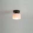 Bauhaus Geometric Alabaster Semi-Flush Ceiling Light Drum