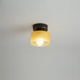 Bauhaus Geometric Alabaster Semi-Flush Ceiling Light Drum
