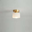 Bauhaus Geometric Alabaster Semi-Flush Ceiling Light Drum