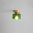 Bauhaus Geometric Alabaster Semi-Flush Ceiling Light Drum