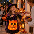 Coș LED pentru bomboane, în formă de dovleac, cu mâner, pentru Halloween