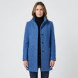 Cappotto di media lunghezza da donna - Colletto rialzato con bottoni monopetto