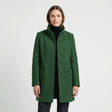 Cappotto di media lunghezza da donna - Colletto rialzato con bottoni monopetto