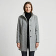 Cappotto di media lunghezza da donna - Colletto rialzato con bottoni monopetto