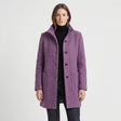 Cappotto di media lunghezza da donna - Colletto rialzato con bottoni monopetto