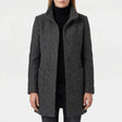 Cappotto di media lunghezza da donna - Colletto rialzato con bottoni monopetto