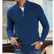 Maglione da uomo a collo alto con mezza cerniera - Maglia calda, vestibilità regolare