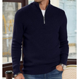 Maglione da uomo a collo alto con mezza cerniera - Maglia calda, vestibilità regolare