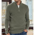 Maglione da uomo a collo alto con mezza cerniera - Maglia calda, vestibilità regolare